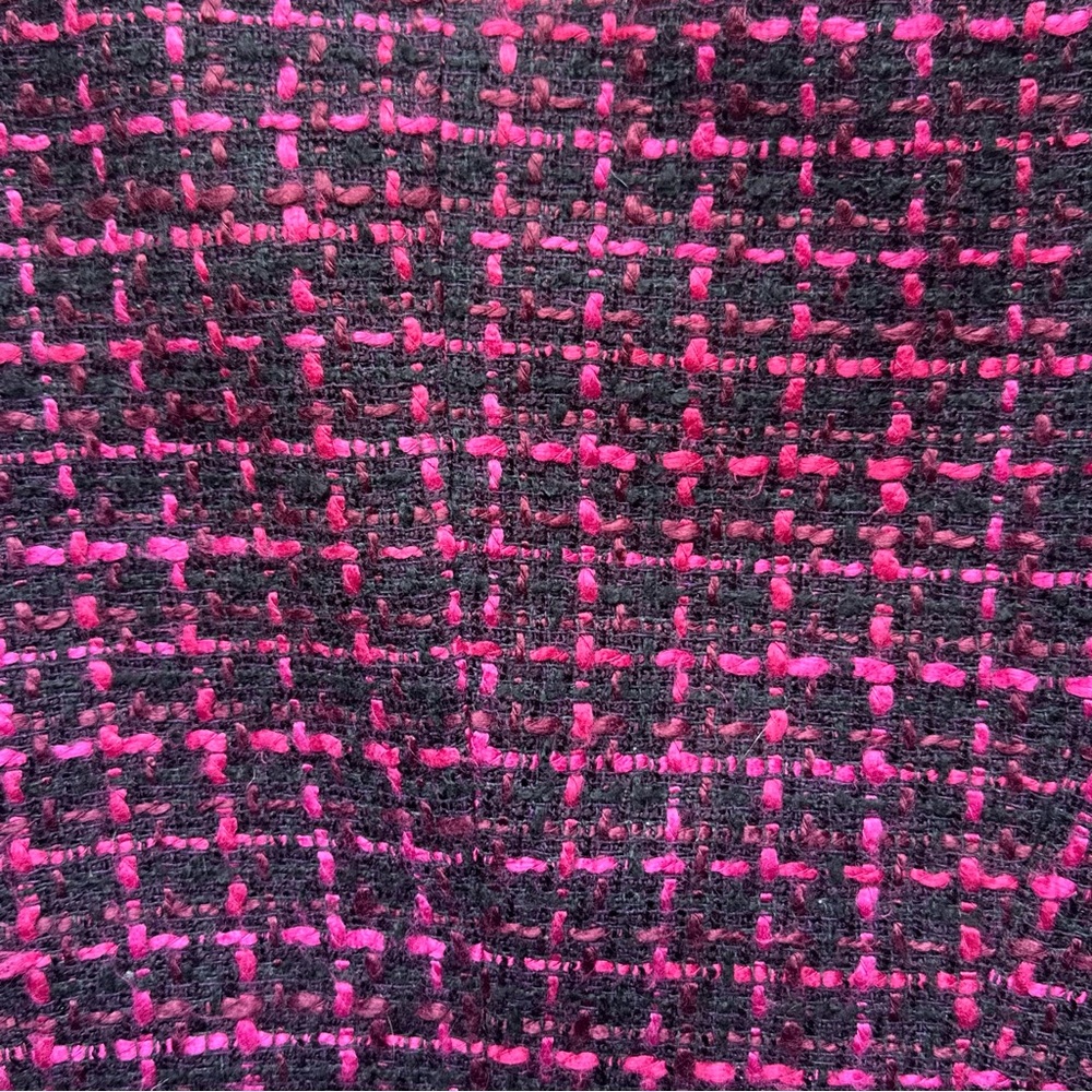 Calvin Klein Tweed Blazer Pink Black Cropped Jacket Size 6P Petite - Picture 8 of 8